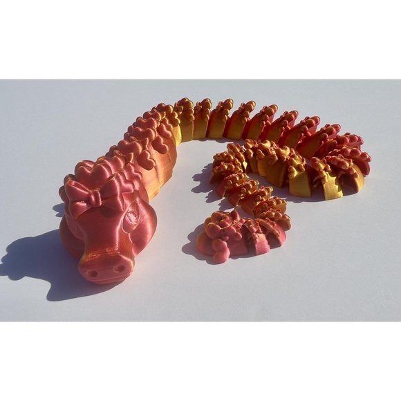 3D Printed Love Dragon Multicolor ARTICULATED large Valentines Gift Birthday - Picture 10 of 14